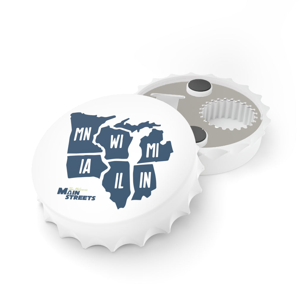 Midwest States Bottle Opener – MN WI MI IA IL IN Map Design