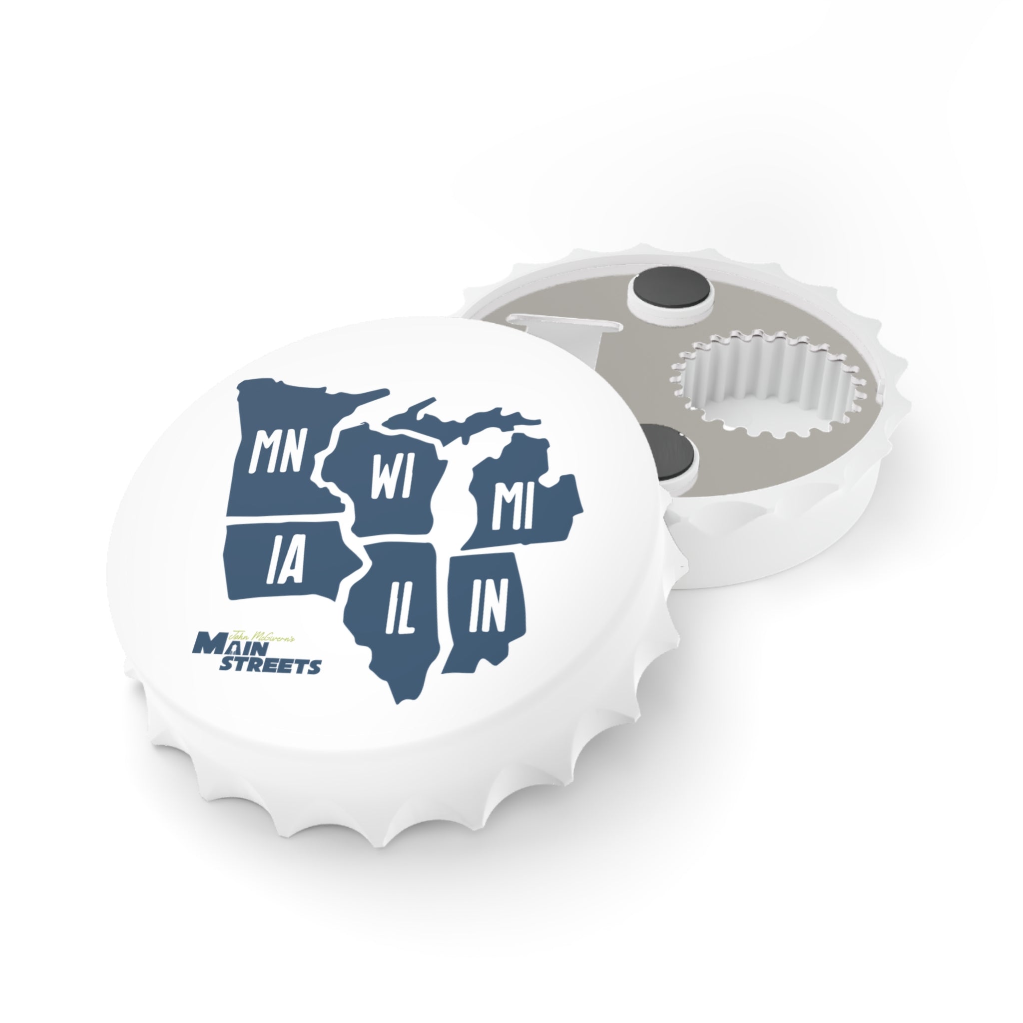 Midwest States Bottle Opener – MN WI MI IA IL IN Map Design