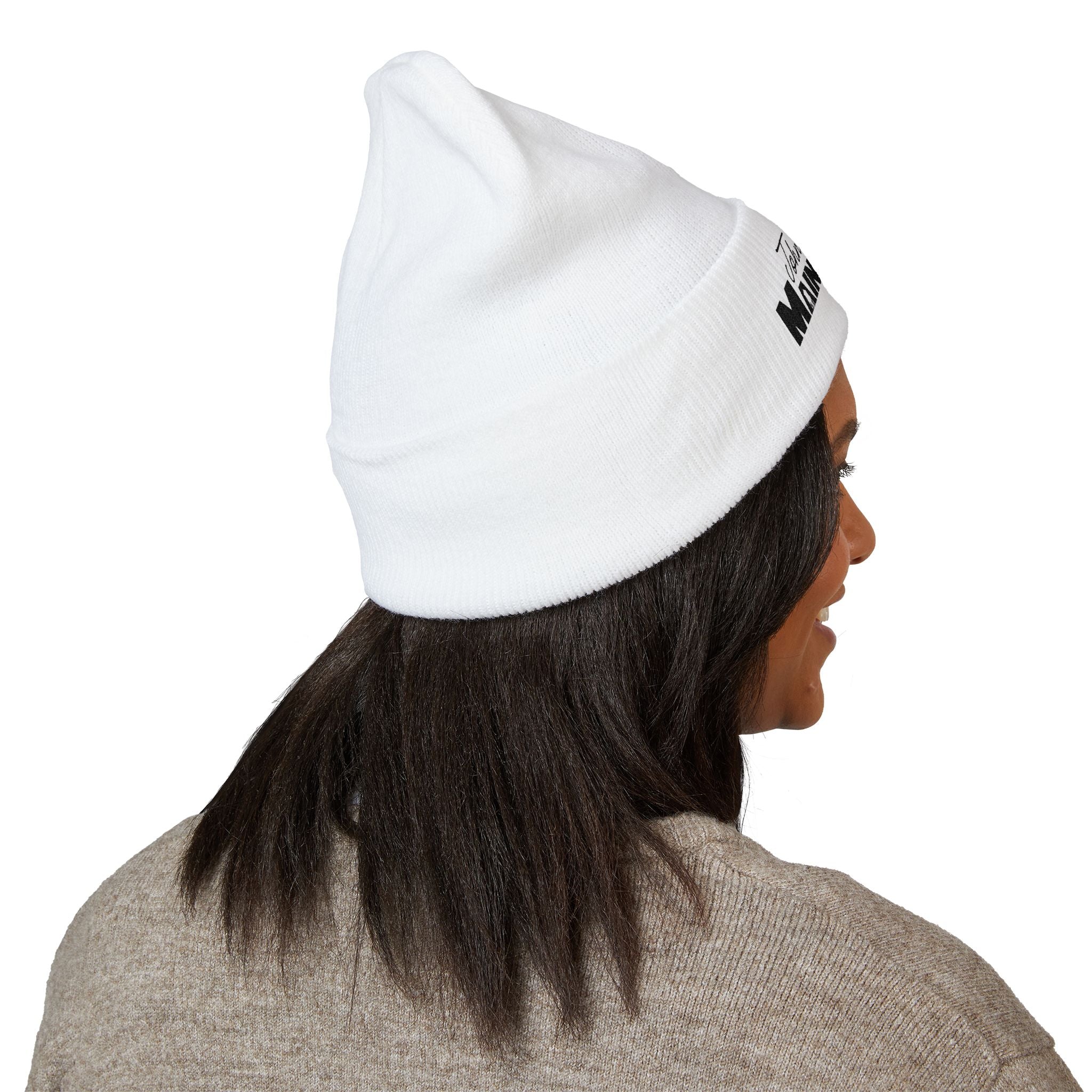 Embroidered 'Main Street' Cuffed Beanie — Classic Knit Hat
