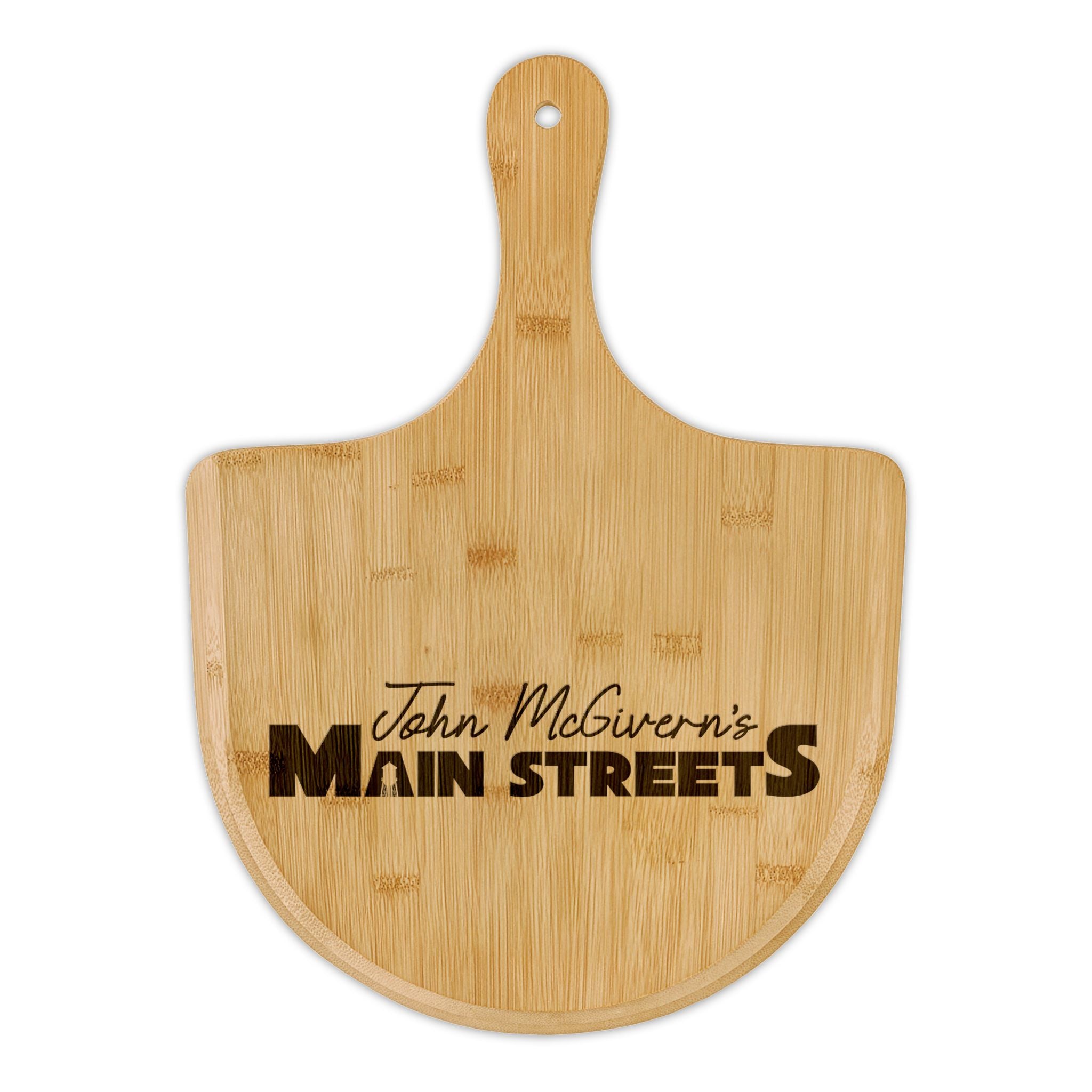 John McGivern’s Main Streets Engraved Bamboo Pizza Peel Paddle