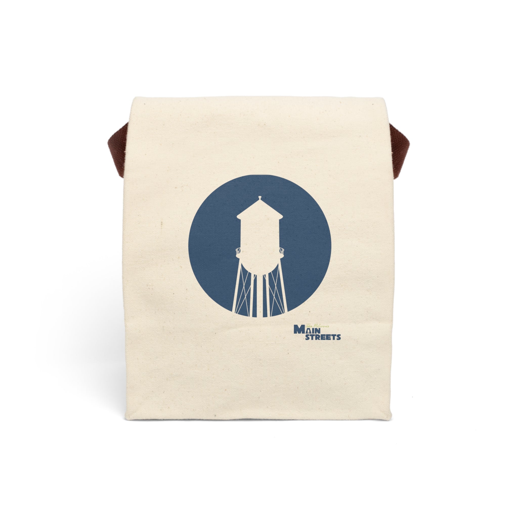Canvas Lunch Bag — Water Tower Logo Tote with Strap