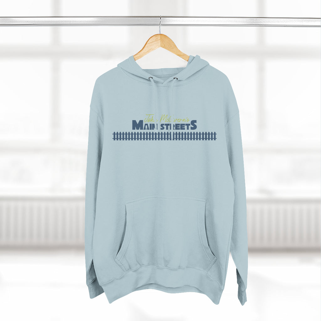 Logo & Fence Three-Panel Fleece Hoodie