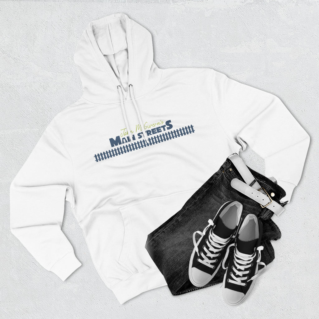 Logo & Fence Three-Panel Fleece Hoodie