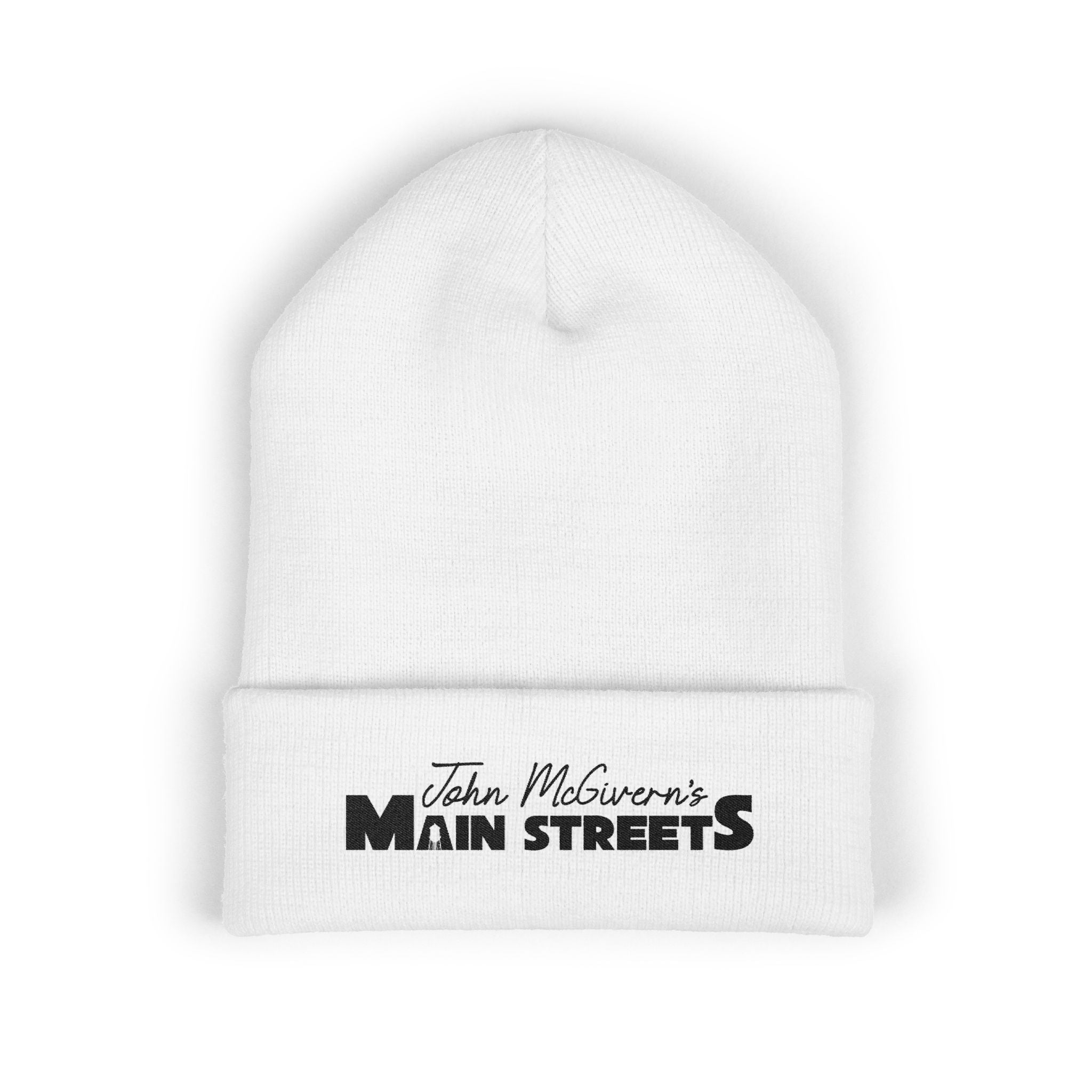 Embroidered 'Main Street' Cuffed Beanie — Classic Knit Hat