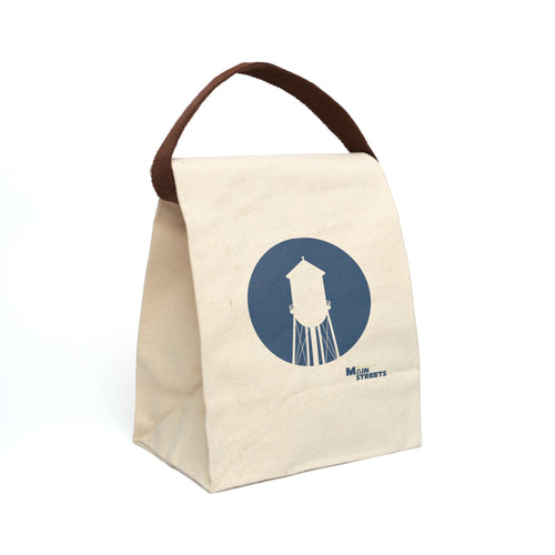 Canvas Lunch Bag — Water Tower Logo Tote with Strap
