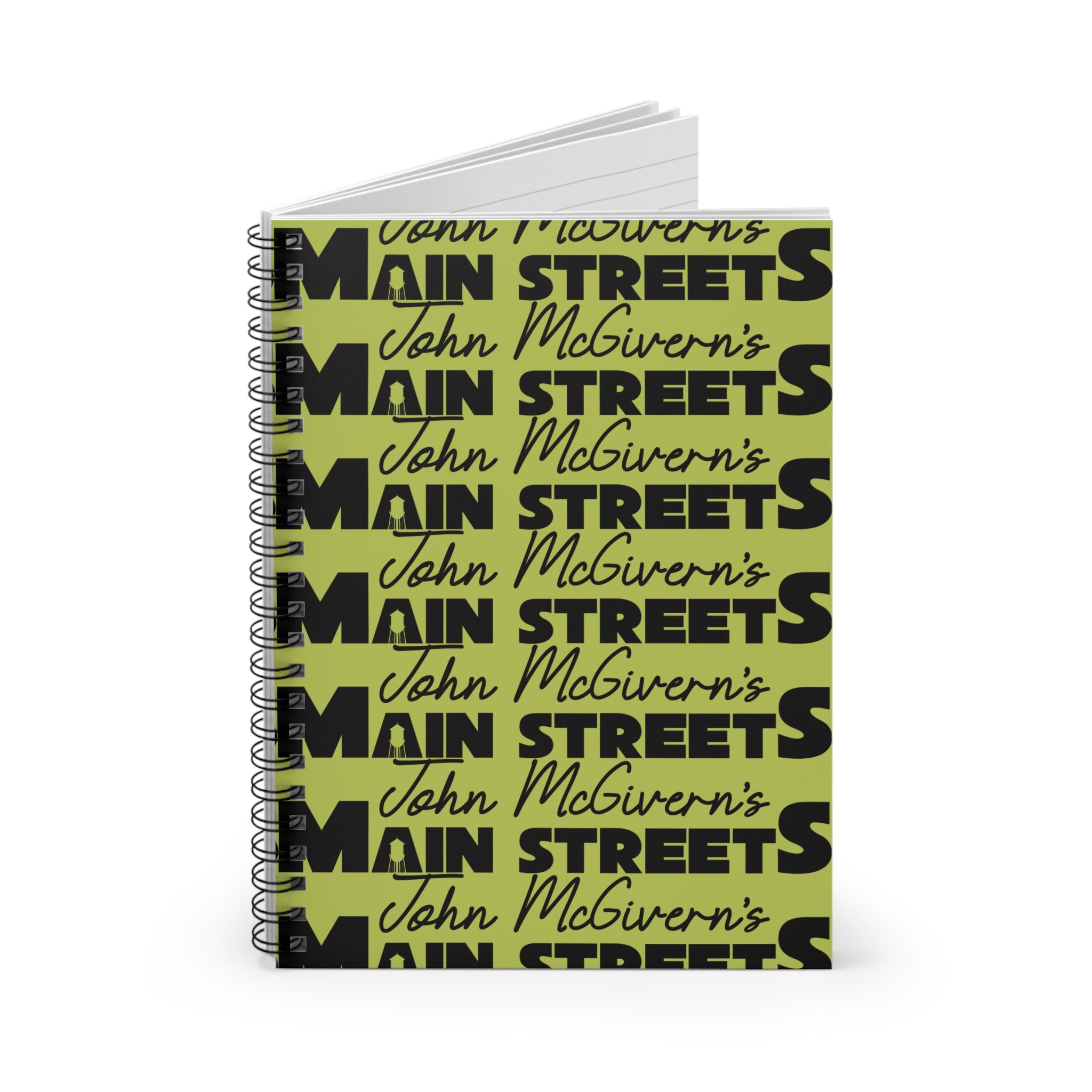 John McGivern’s Main Streets Repeated Logo Spiral Notebook