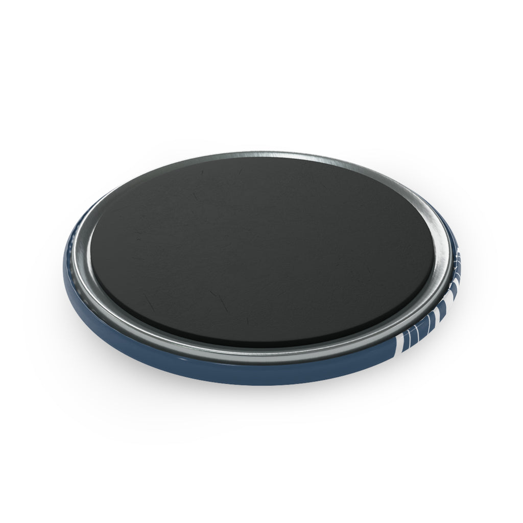 Water Tower Button Magnet — Retro Blue Round Fridge Magnet