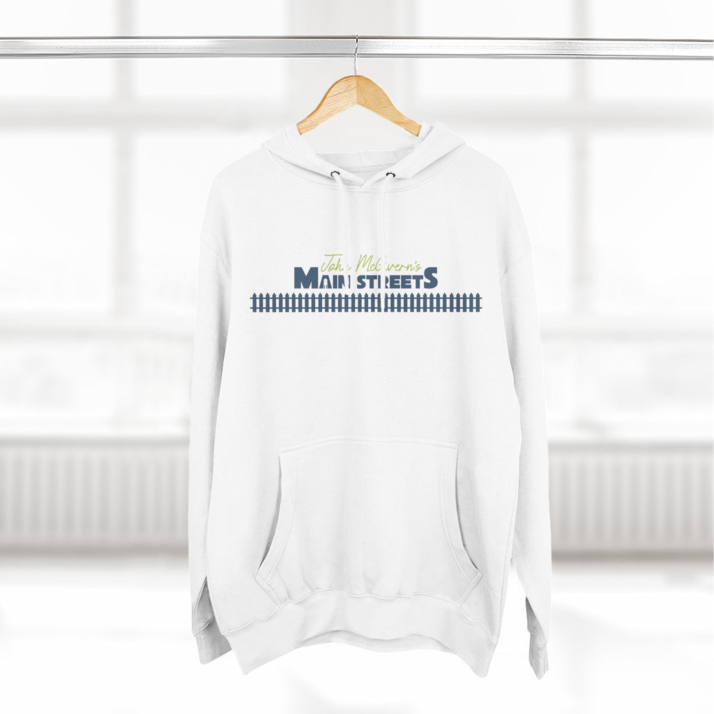 Logo & Fence Three-Panel Fleece Hoodie