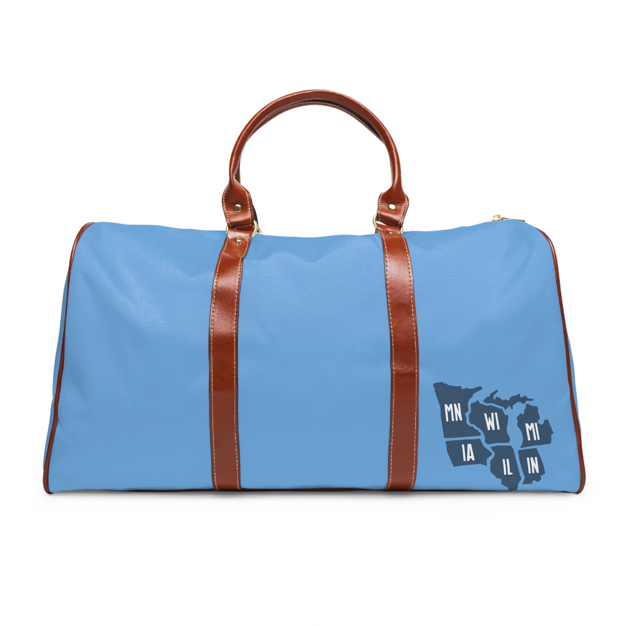 Waterproof Travel Bag — Midwest Main Streets Duffel (MN, WI, IA, MI, IL, IN)