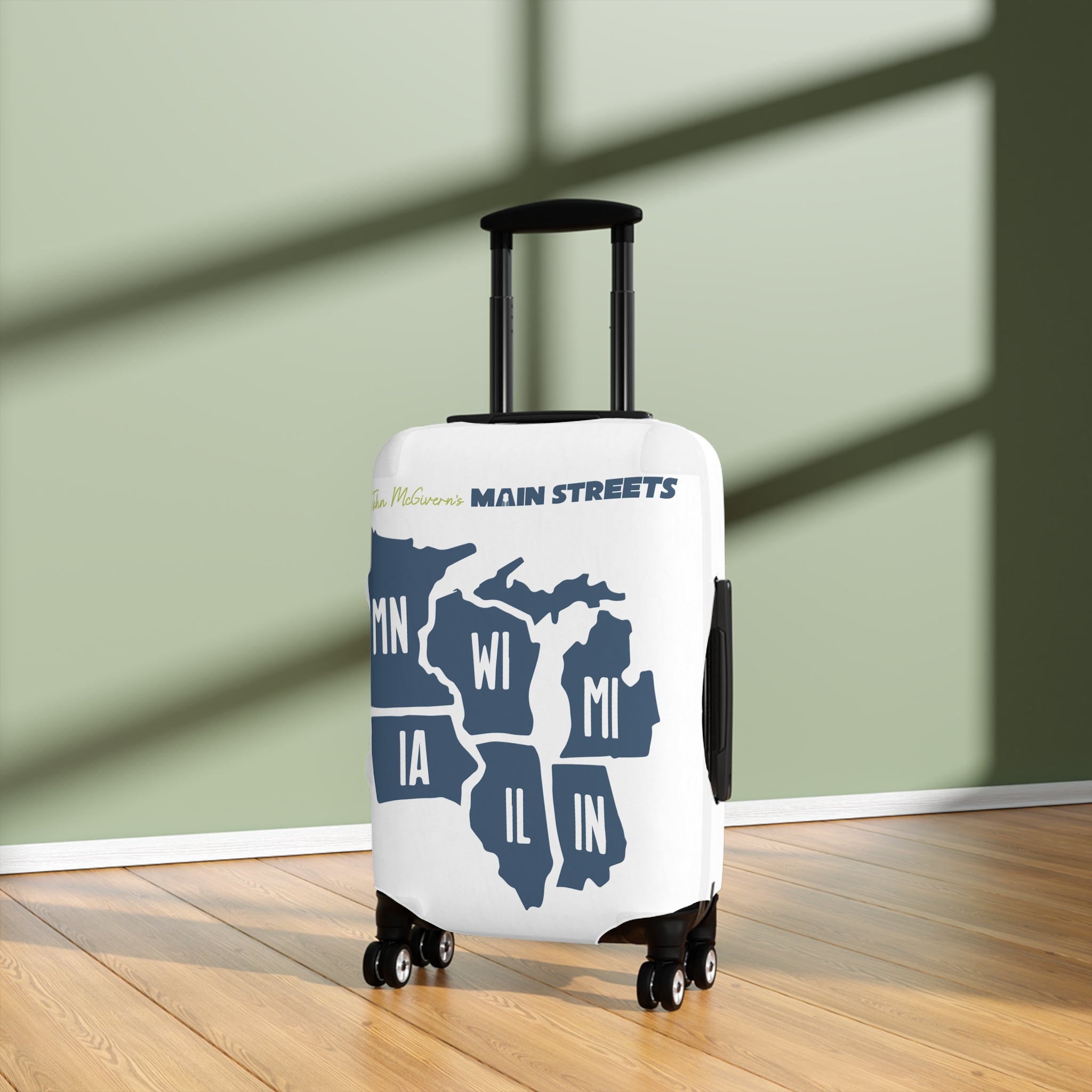 Midwest States Map Luggage Cover