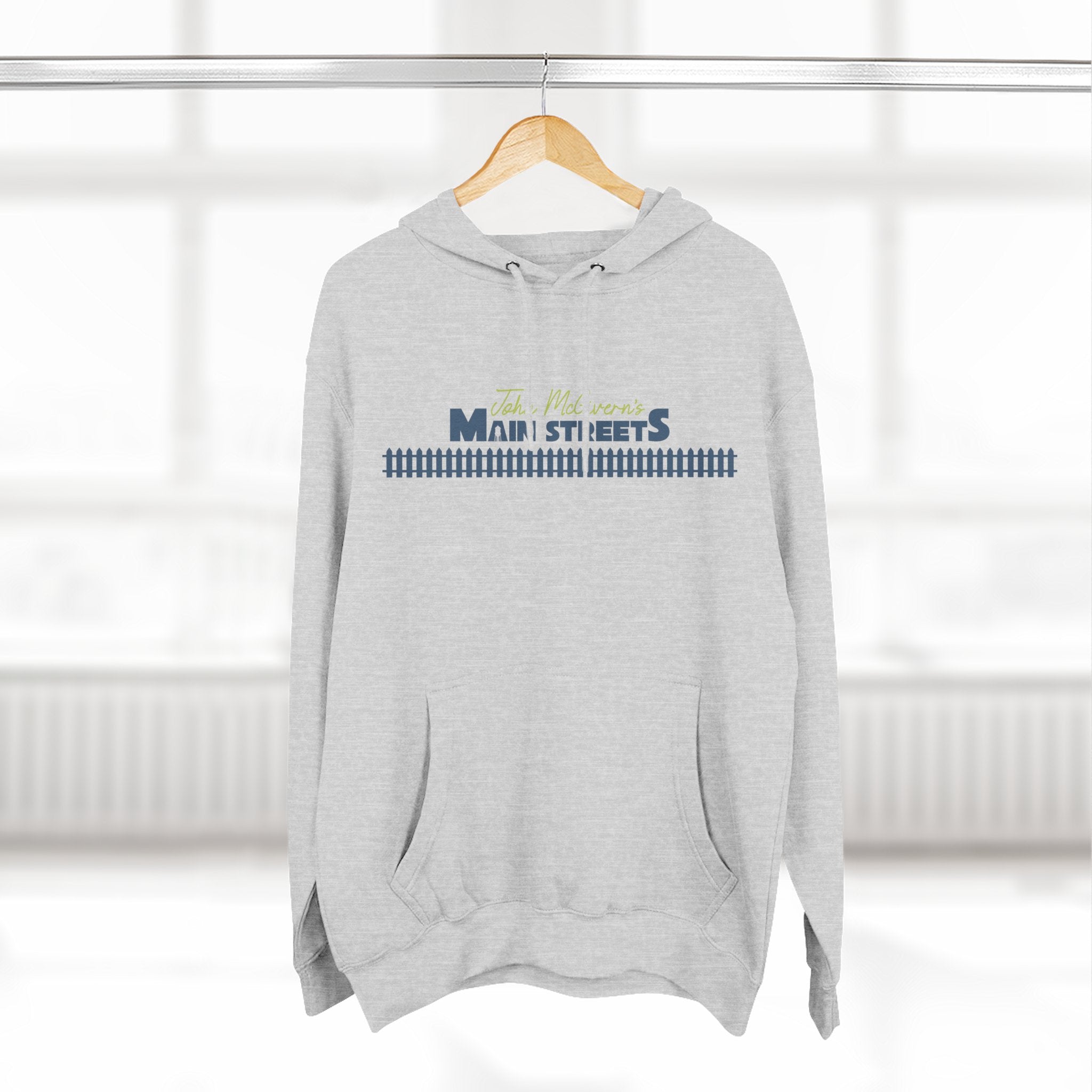 Logo & Fence Three-Panel Fleece Hoodie