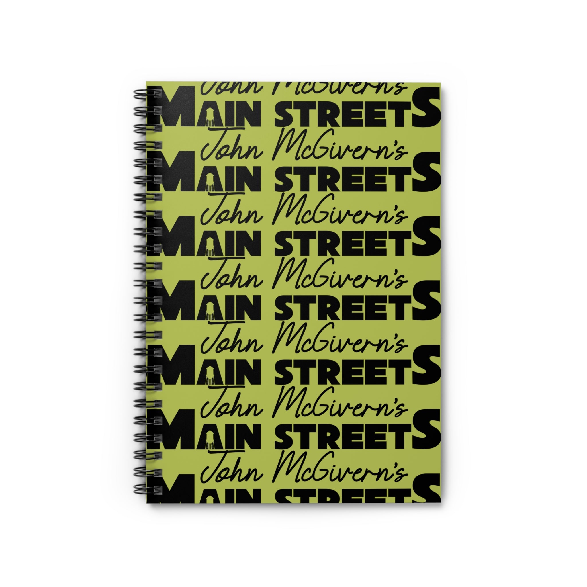 John McGivern’s Main Streets Repeated Logo Spiral Notebook