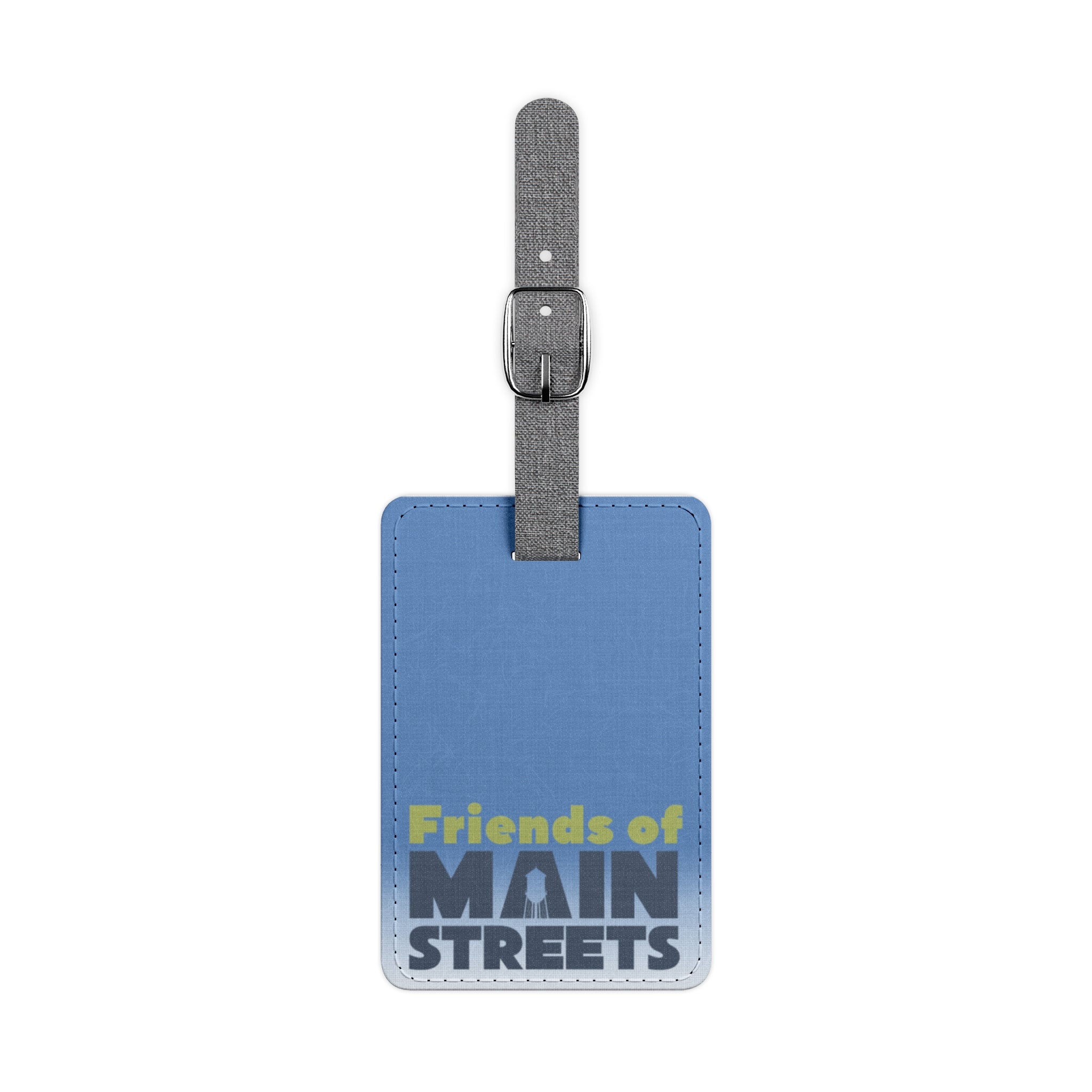Friends of Main Streets Blue Rectangle Luggage Tag