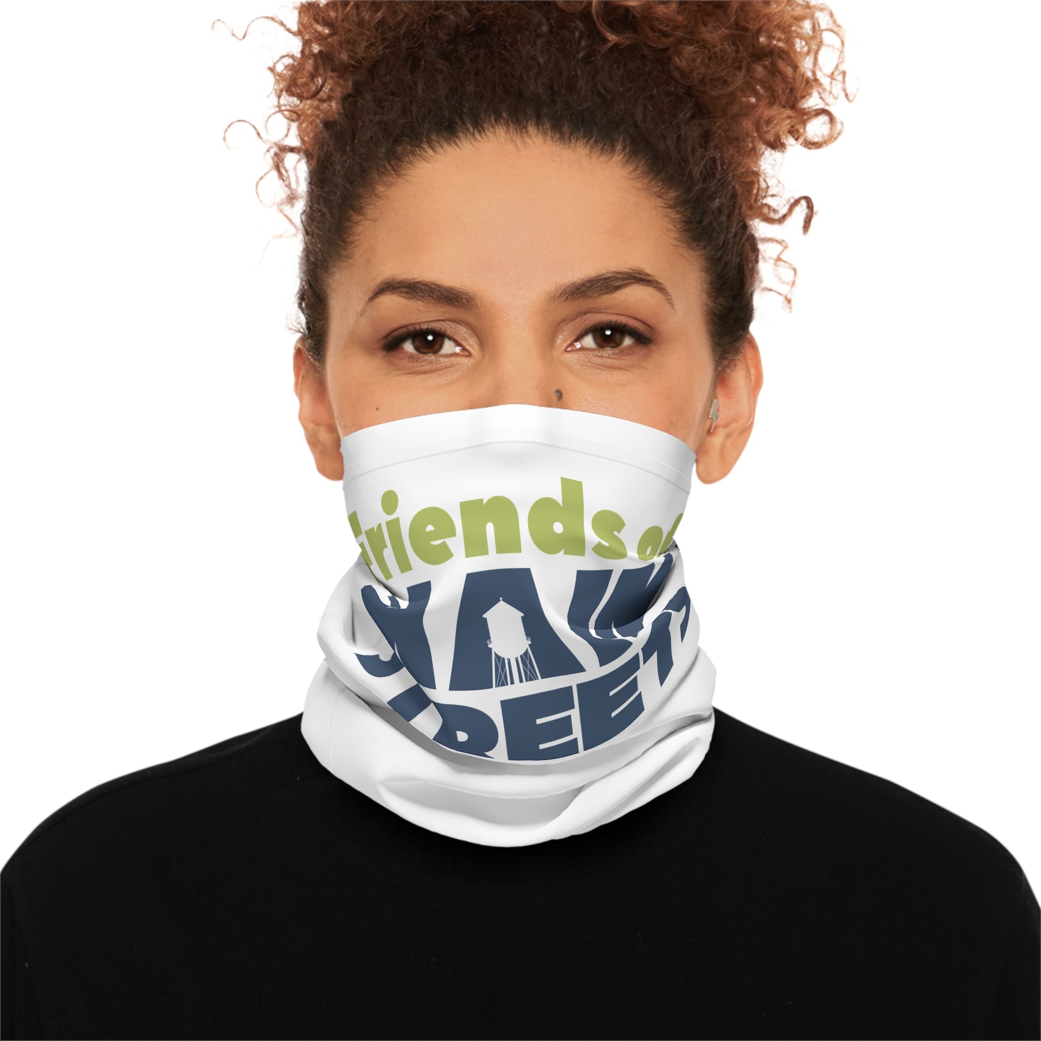 Friends of Main Streets Neck Gaiter — Lightweight Community Logo Face Covering