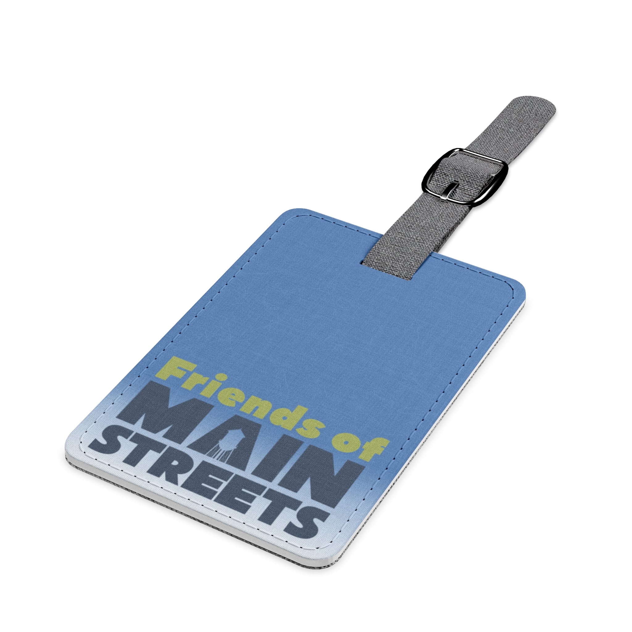 Friends of Main Streets Blue Rectangle Luggage Tag