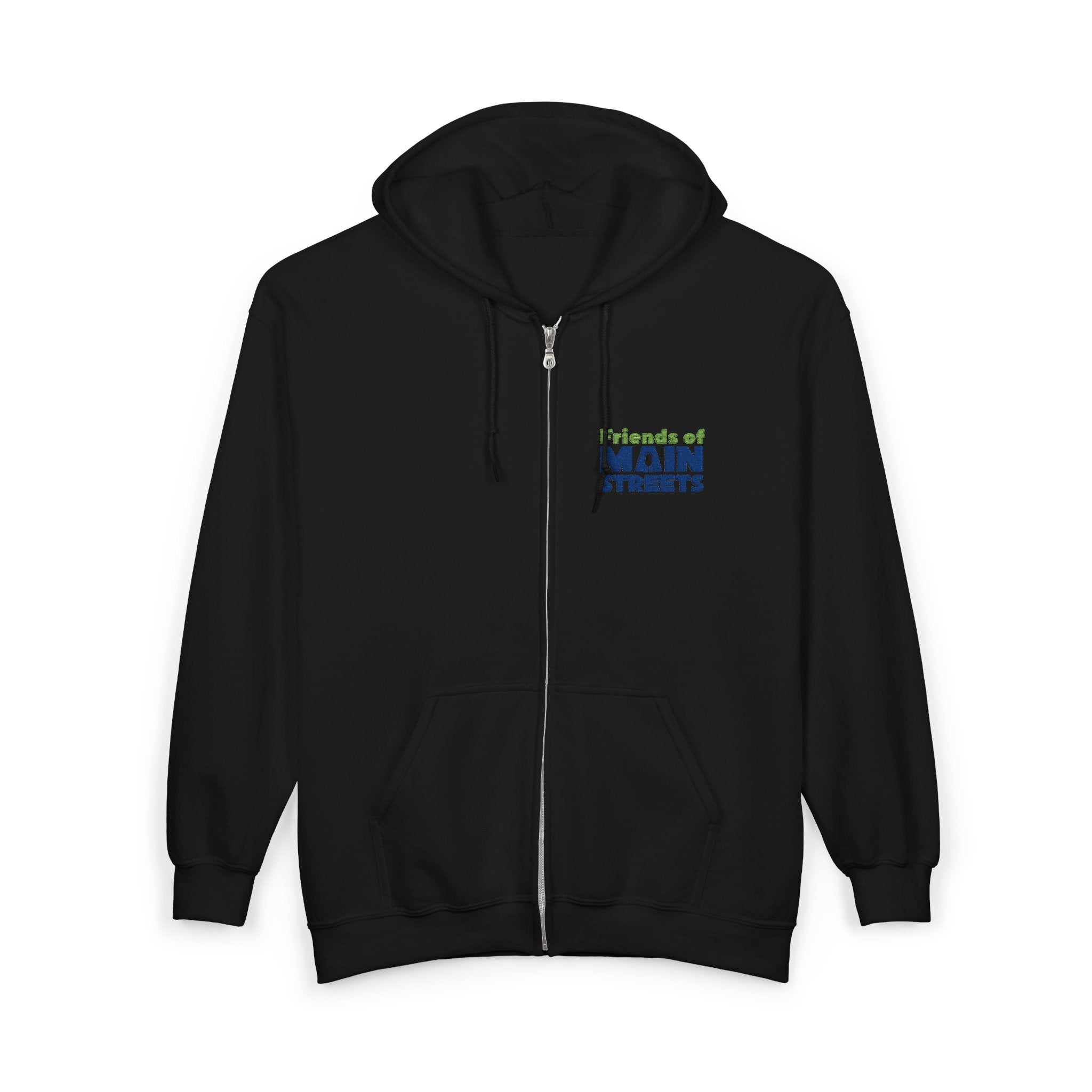 Friends Of Main Streets Full-Zip Black Hoodie