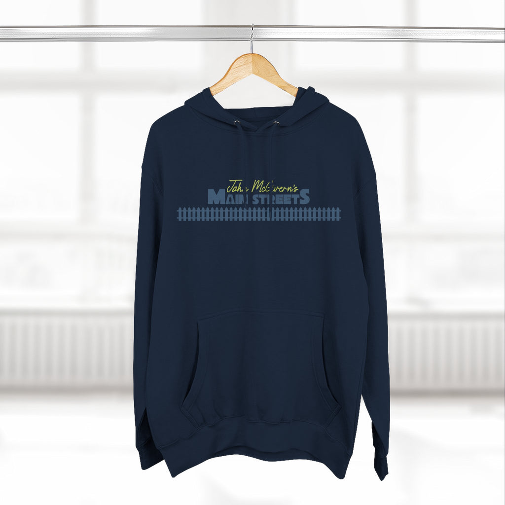 Logo & Fence Three-Panel Fleece Hoodie