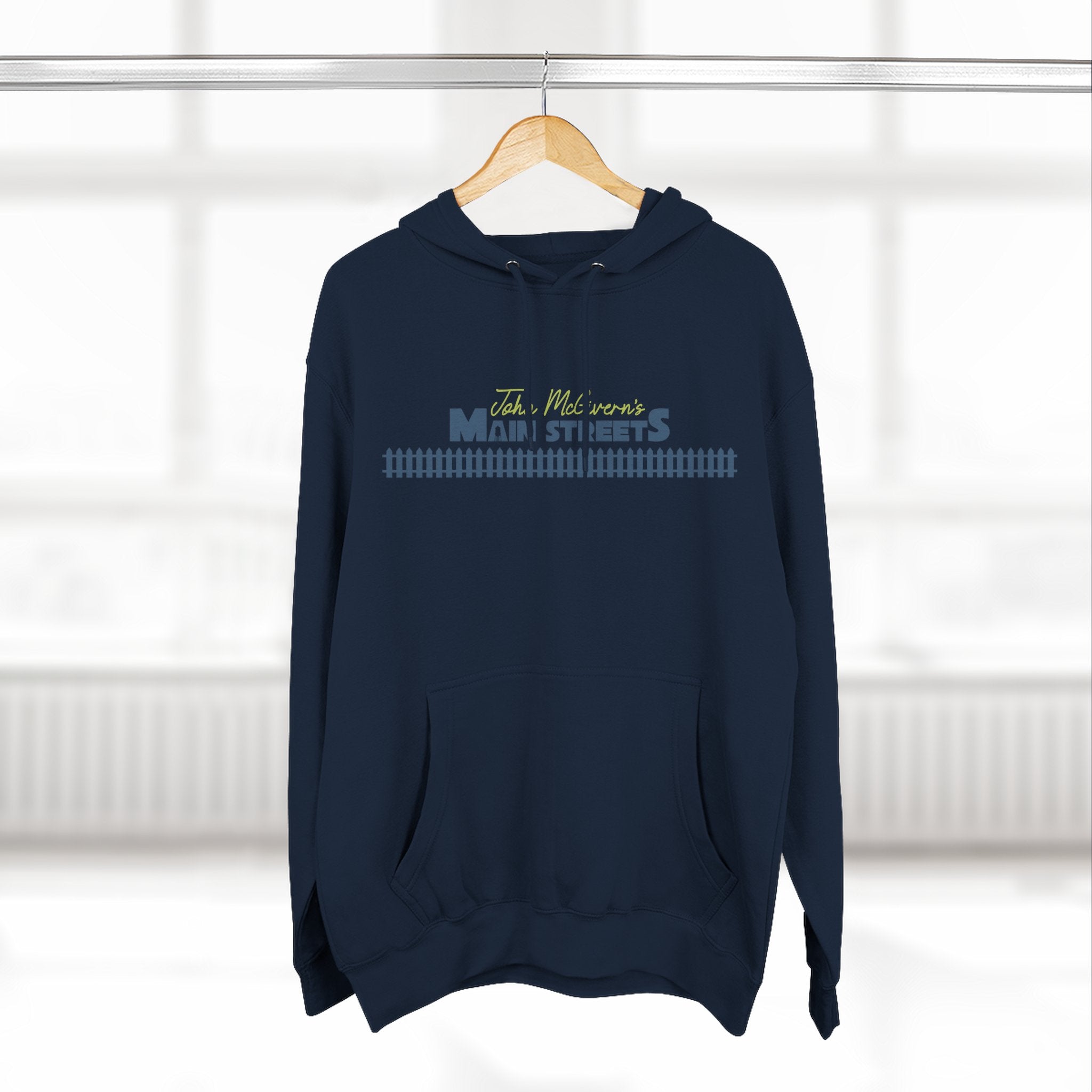 Logo & Fence Three-Panel Fleece Hoodie